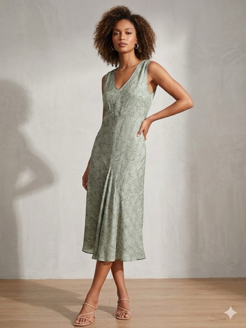 Biya Johnny Was 100% Silk Dress Green Women's Small